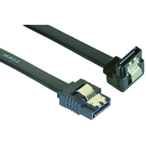 Câble sata 6GB/s coudé bas slim sécurisé (noir) - 75 cm - Image principale