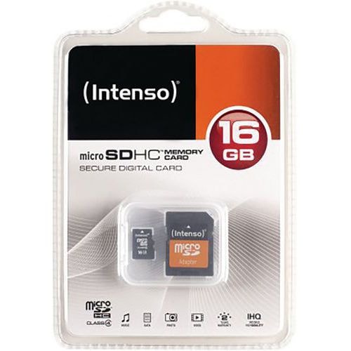 Carte MicroSDHC 16 Go Class 4 - Intenso - Image principale