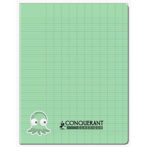 Cahier d’écriture polypropylène 90g 32 pages 17x22 cm réglure spéciale seyes 12x12 interlignes 3mm vert - Image principale