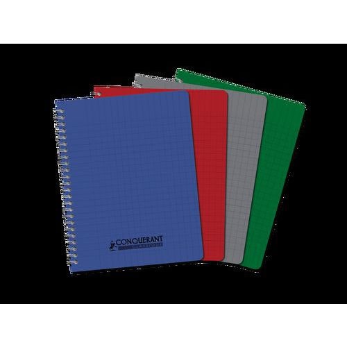 CONQUERANT Cahier Classique 17x22cm Grands Carreaux Seyès 100 Pages Reliure Intégrale Couverture Polypro Color - Image principale