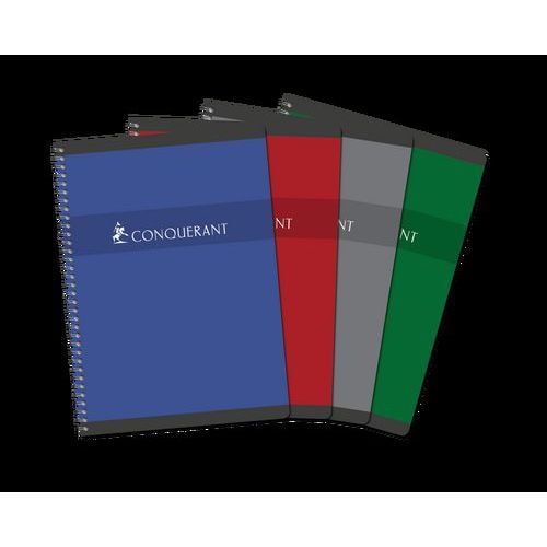 CONQUERANT Cahier A4 Grands Carreaux Seyès 100 Pages Reliure Intégrale Couverture Carte Coloris Assortis - Image principale
