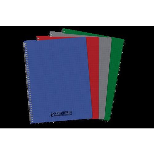 CONQUERANT Cahier Classique A4 Grands Carreaux Seyès 180 Pages Reliure Intégrale Couverture Polypro Coloris As - Image principale