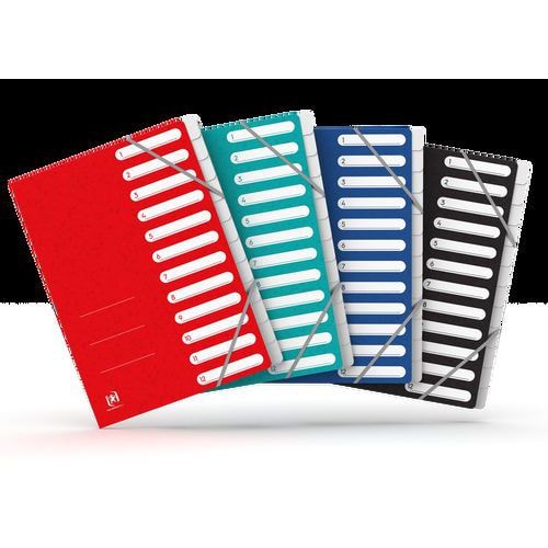 OXFORD Trieur Standard A4 12 Positions Couverture Carte Coloris Assortis - Image principale
