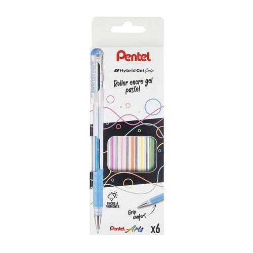 Pochette 6 stylos encre gel pastel Pentel - Image principale