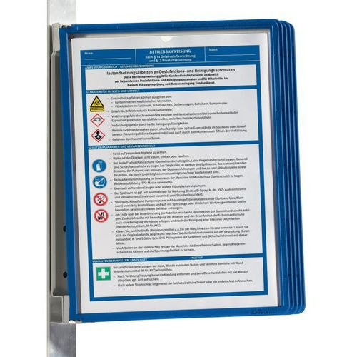 Support mural magnétique Vario® - 5 pochettes A4 - Bleu - Image principale