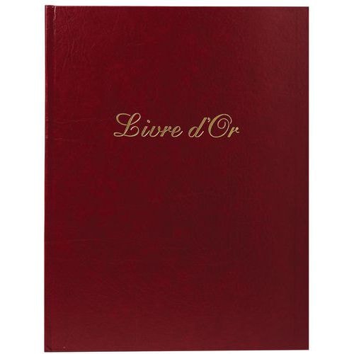 Livre d'or cuir alpille 140 pges ivoire 26x22cm vertical rouge - Image principale