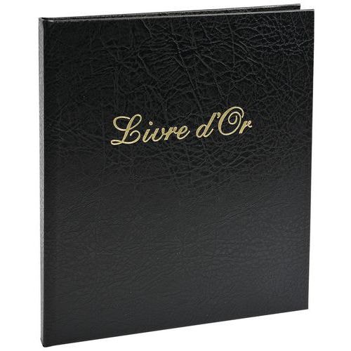 Lot de 3 livres d'or Balacron + titre 140 pages blanches 21x19cm vertical noir - Image principale