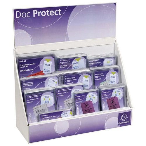 Présentoir complet avec différents formats d'étuis de protection - Image principale