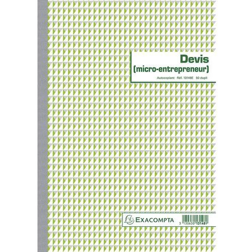 Lot de 5 Manifold Devis Micro-entrepreneur 50 feuillets dupli autocopiants - Image principale