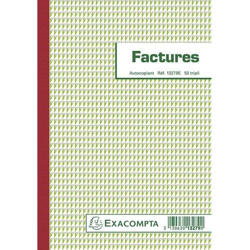 Lot de 10 Manifold Factures 21x14,8cm 50 feuillets tripli autocopiants - Image principale