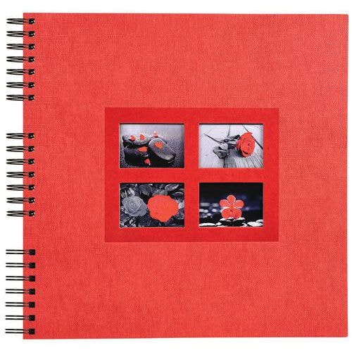 Album photos à spirales 60 pges noires passion 32x32cm rouge - Image principale