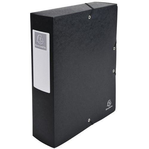 Lot de 6 Boite de classement Exabox Dos 80mm Carte lustrée - A4 noir - Image principale