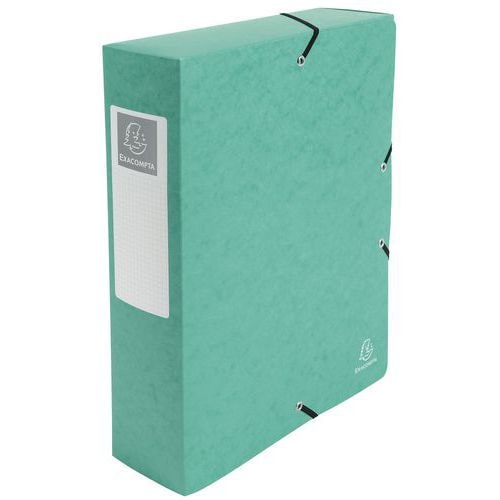 Lot de 6 Boite de classement Exabox Dos 80mm Carte lustrée - A4 vert - Image principale