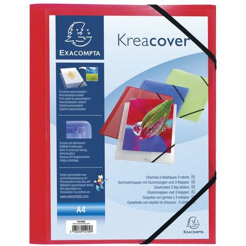 Lot de 25 Chemise à élastiques 3 rabats polypropylène opaque Krea Cover - A4 - Image principale