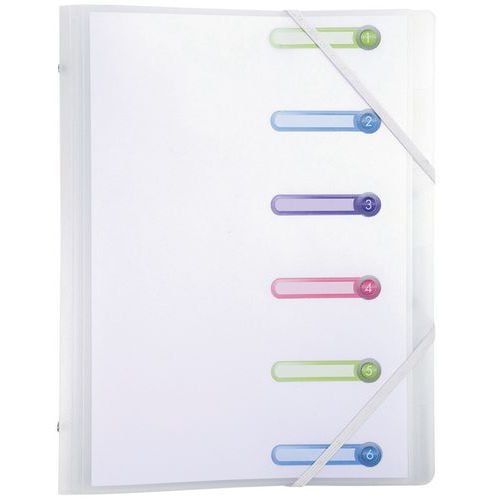 Lot de 10 Trieur polypropylène 3 rabats 6 compartiments Chromaline - A4 - Image principale