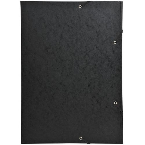 Lot de 5 chemises à élastique 3 rabats carte lustrée 600gm2 - A3 noir - Image principale