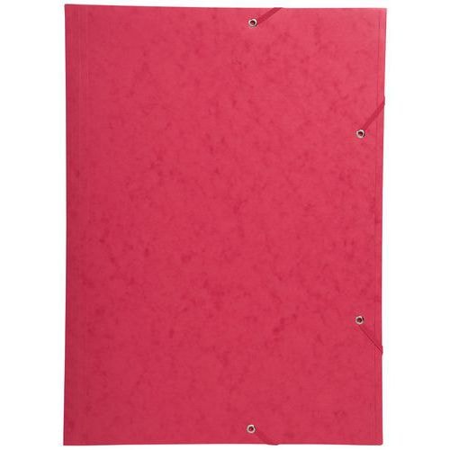 Lot de 5 chemises à élastique 3 rabats carte lustrée 600gm2 - A3 rouge - Image principale