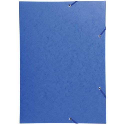 Lot de 5 chemises à élastique 3 rabats carte lustrée 600gm2 - A3 bleu - Image principale