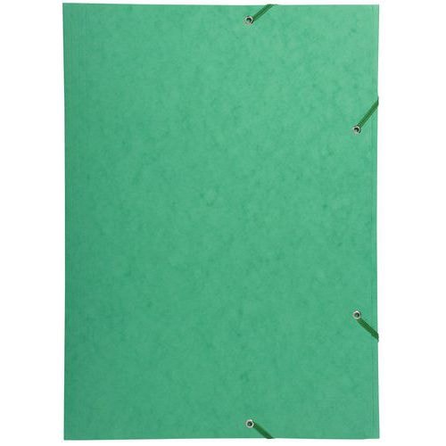 Lot de 5 chemises à élastique 3 rabats carte lustrée 600gm2 - A3 vert - Image principale