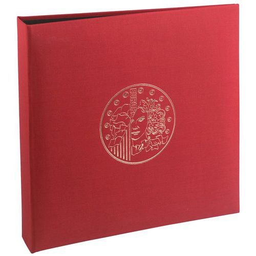Classeur numismatique + 5 feuilles plastique 245x25cm bordeaux - Image principale