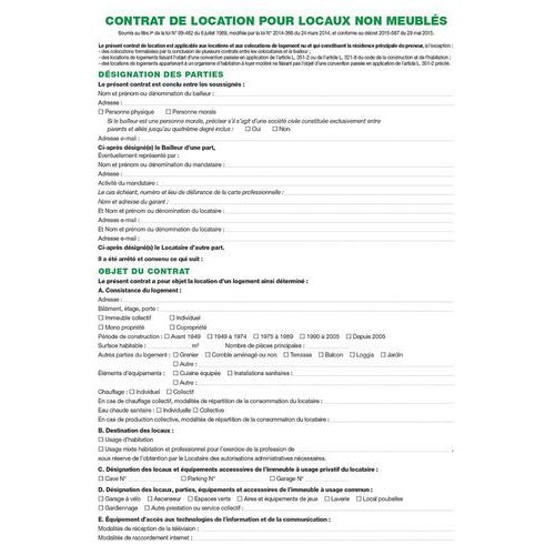 Lot de 50 Contrat de location pour locaux non meublés réf 44E - Image principale