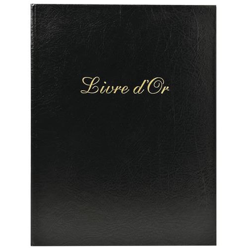 Lot de 2 livres d'or + titre 100 pages blanches 27x22cm vertical noir - Image principale