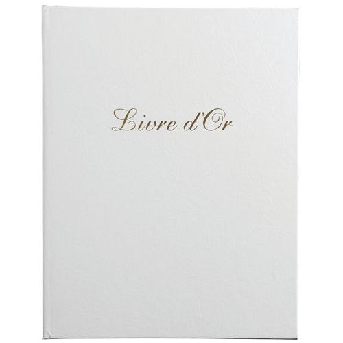 Lot de 2 livres d'or + titre 100 pages blanches 27x22cm vertical blanc - Image principale