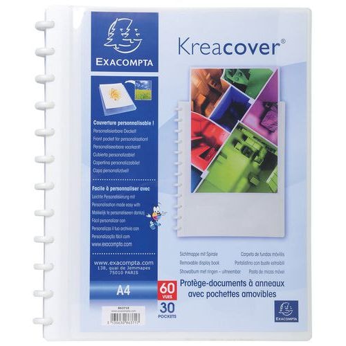 Lot de 4 Protège-documents à anneaux et pochettes détachables KreaCover - A4 - Image principale