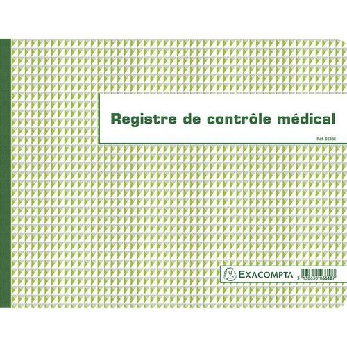 Lot de 5 Registre de Contrôle médical - folioté - 60 pages - Image principale