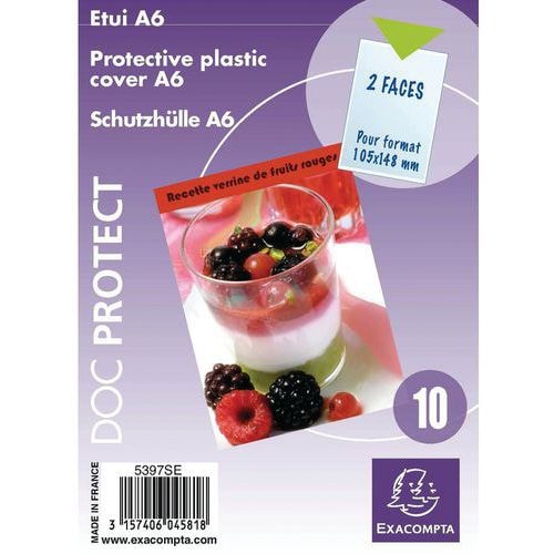 Lot de 10 Etuis de protection simple PVC lisse 20/100e - A6 - Image principale