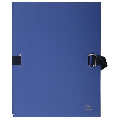 Lot de 10 chemises dos extensible avec rabat papier 24x32cm bleu foncé - Image principale