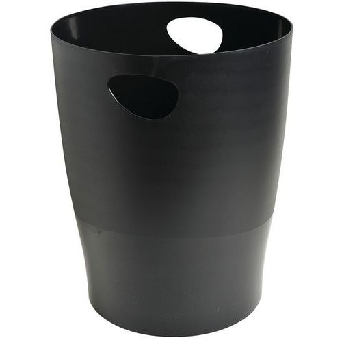Lot de 8 Corbeille à papier ECOBIN 15 litres avec poignées noir - Image principale