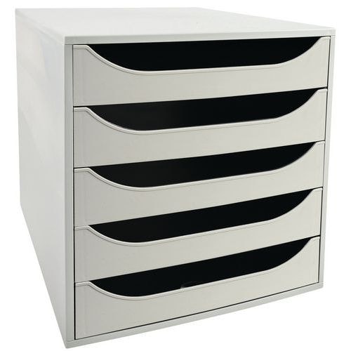Caisson ecobox 5 tiroirs office gris - Image principale