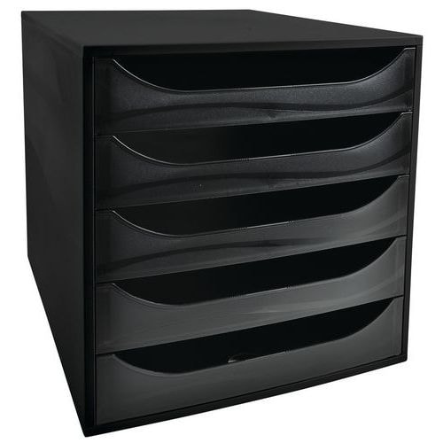 Caisson ecobox 5 tiroirs office noir - Image principale