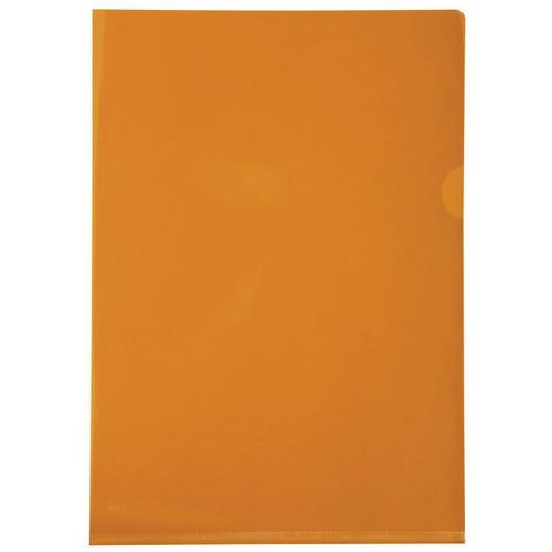 Etui carton 100 poch. coin pvc lisse  hr 13/100e A4 orange - Image principale