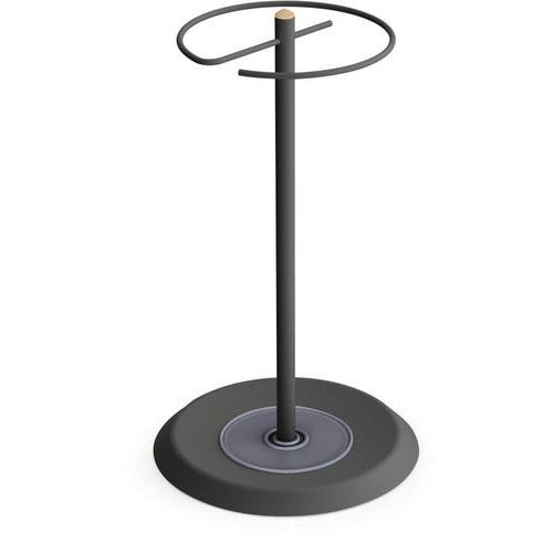 Porte-parapluie Aloès - Acier époxy noir décor hêtre - Image principale