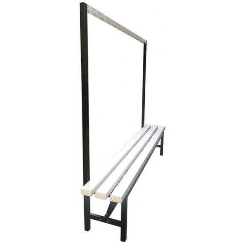 Banc patère 2150 mm PVC blanc avec 16 crochets - Image principale