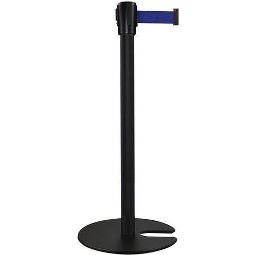 Poteau noir sangle bleu 5m base emboîtable noir - Image principale