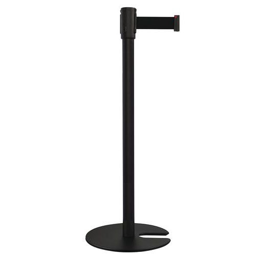 Poteau noir sangle noir 2m base emboîtable noir - Image principale