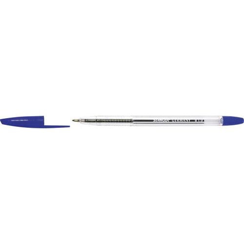 Stylo bille pointe moyenne corps transparent - bleu - Image principale