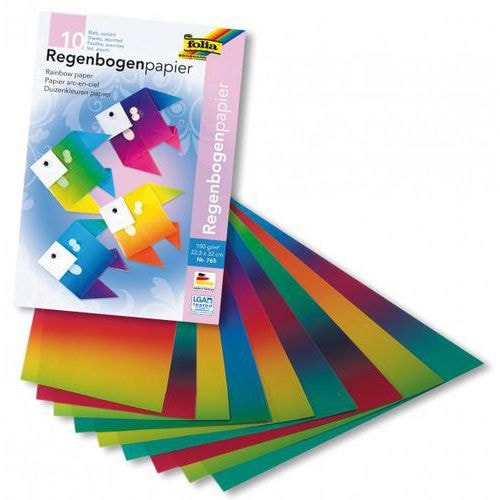 Pochette 10 feuilles arc-en-ciel 23 x 32 cm - Image principale