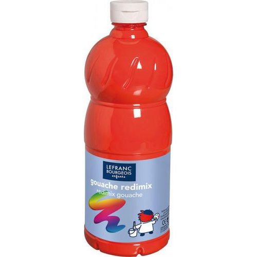 Flacon 1 litre gouache redimix lefranc bourgeois - vermillon - Image principale