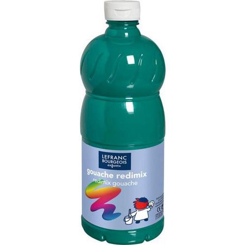 Flacon 1 litre gouache redimix lefranc bourgeois - vert émeraude - Image principale