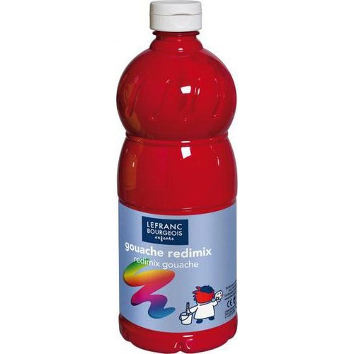 Flacon 1 litre gouache redimix lefranc bourgeois - rouge primaire (magenta) - Image principale