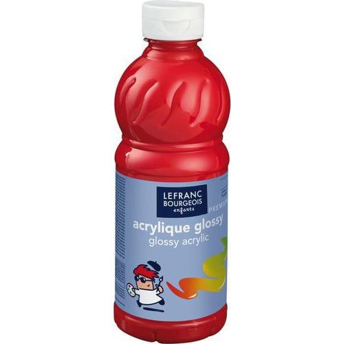 Flacon 500 ml, couleurs acryliques glossy lefranc & bourgeois - rouge vif - Image principale