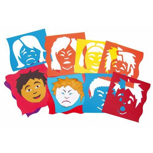 Ensemble de 6 pochoirs les expressions - Image principale