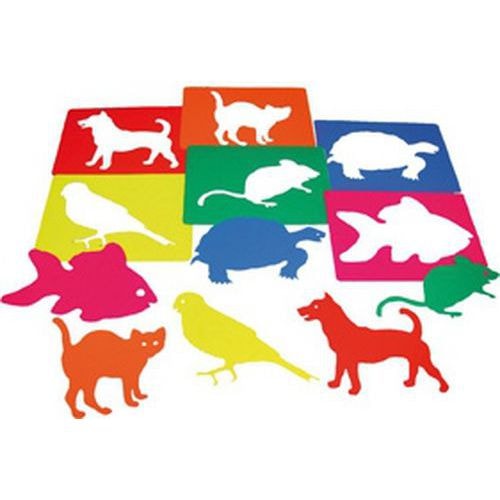 Valisette 6 pochoirs - les animaux familiers - Image principale