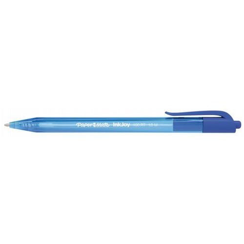 Paper Mate stylo bille à capuchon InkJoy 100 rétractable, pointe moyenne 1 mm - bleu - Image principale