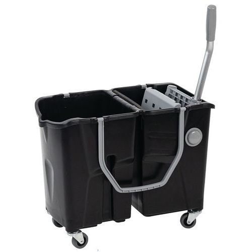Chariot de lavage double seau 2 x 15 L avec presse à plat - Image principale