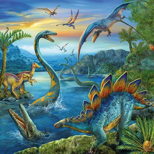 Puzzles 3 x 49 pièces fascination des dinosaures - Image principale